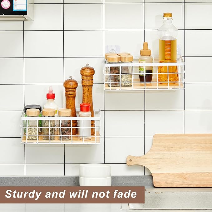 Funrous 2 Pcs Metal Small Wire Basket Wall Hanging Wire Basket Hang Small Bathroom Kitchen Storage Organizer Toilet Paper Mes