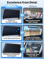 Car Window Shades for Baby[Ice Crystal Cooling Layer](2 Pack) UV-Blocker Cling Sun Shade 99% UV Protection Fit SUV/Sedan/Minivan | Roll Windows Down, Privacy Safe Medium