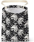 IRADA Car Trash Bag Hanging No Snap Small Garbage Bag for Car Back Seat Cute Printed One-Handed Strap Trash Bags Car Accessories-Halloween Skull Car Trash Bags