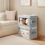 Homsorout Foldable Storage Bin with Lid - Closet Storage Organizer with Window, Storage Bins with Lids for Clothes, Fabric St