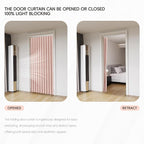 Jilron Accordian Door Curtain, 100% Blackout Folding Magnetic Doorway Curtains,Linen Style Closet Doors,for Room Divider,Priv