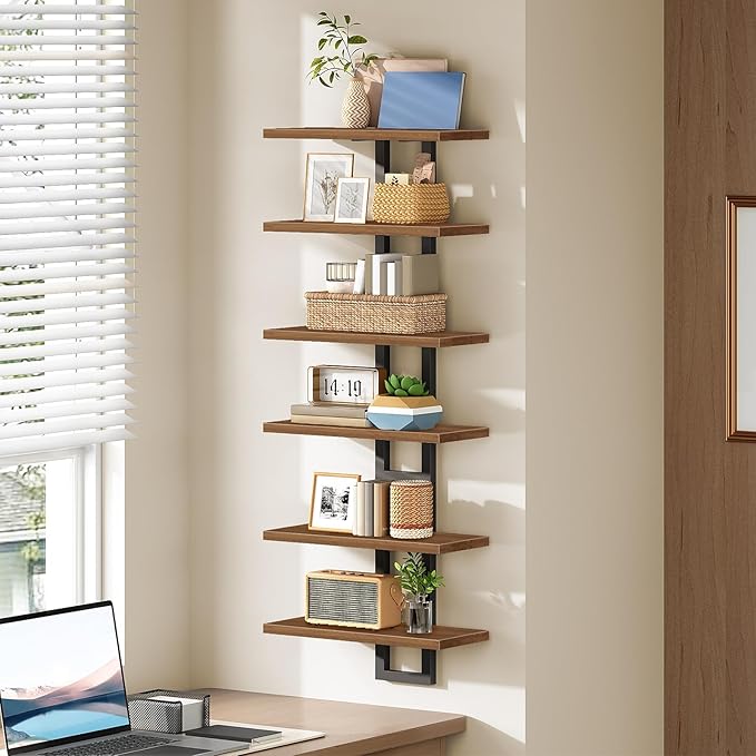 HOOBRO Floating Shelves, 15 Inch Wall Shelf Set of 3, Wall Mounted Storage Shelves 2-Tier, Hanging Bathroom Shelves, for Livi