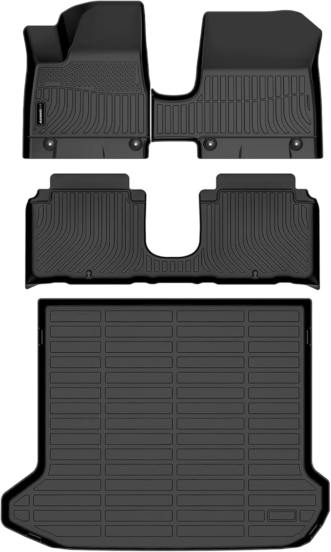 Auxko All Weather Floor Mats Cargo Mat for Hyundai IONIQ 5 2025 Limited XRT Movable Console TPE Liners All Season Accessories Guard Odorless Anti-Slip Floor Liners Trunk Tray for IONIQ 5 2025 Limited