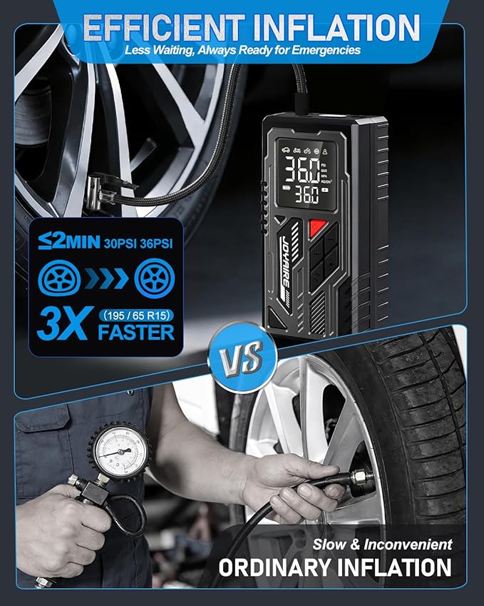 Air Pump for Inflatables & Tires, Portable Tire Inflator with 4000mAh Battery, 150PSI Cordless Air Compressor with Digital Gauge & Auto Shut-Off for Car, Bike, Air Mattress, Balls