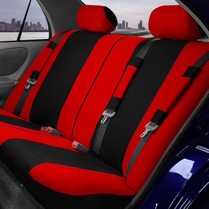 FH Group Light & Breezy Cloth Car Seat Covers, 7 Seater Three Row Set- Airbag & Split Ready -Universal for Cars Trucks and SU