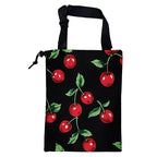 Car Garbage Bag Bright Red Cherries Hanging Canvas Car Trash Bag Drawstring Car Back Seat Organizer for Car Back Front Seat Console with Adjustable Buckle