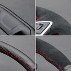 MEWANT Hand Stitched Steering Wheel Cover Wrap for Chevrolet Camaro 2017-2022 Steering Wheel Accessories for Chevrolet Camaro 2017-2022