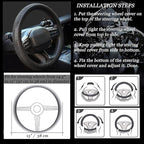 New Diamond Leather Steering Wheel Cover with Bling Bling Crystal Rhinestones, Universal Fit 15 Inch Car Wheel Protector for 