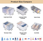 TIGARI Wardrobe Clothes Organizer, Closet Organizer Foldable Drawer Organizer for Clothing, Drawer Dividers for Clothes, Clos