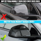 Jaronx Compatible with Tesla Model Y Juniper Mirror Cover Replacement 2025 2026, Right Passenger Side Clip-on Rear View Mirror Cover Cap for Model Y Juniper Accessories 1963539-D4-B (Solid Black)