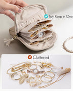 VLANDO Small Jewelry Travel Case,Gifts for Women,Jewelry Pouch Bags with Zipper,Velvet Jewelry Organizer Storage Bag for Brac