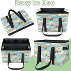 Reusable Grocery Bags Heavy Duty Shopping Bags Foldable Large Tote Bags with Long Handles & Hard Bottom