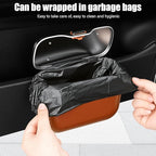 UYYE Car Trash Can, Car Garbage Bin with Lid & Handle - Leak-Proof Mini Trash Can for Car, Truck, SUV - Essential Car Accessories for Organization (Orange)