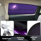 ZATOOTO Tesla Model 3 Car Window Shade for Baby, Bluish-Purple Static Cling Car Shades for Rear Window | Block Harsh Sunlight | UV Protection | Rear Window Sun Shade with Storage Bag | 2018-2025 |
