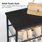HOOBRO Shoe Rack for Entryway, 5-Tier Shoe Organizer with Adjustable Mesh Shelves, 12-16 Pairs of Shoes, Spacious Floor Mount