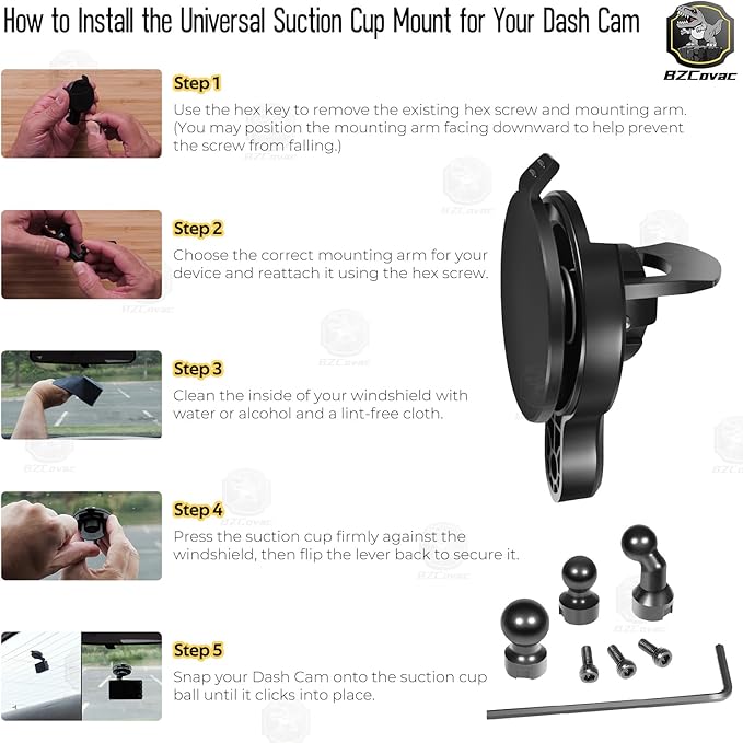 Universal Dash Cam Suction Cup Mount for Garmin, 010-12530-25