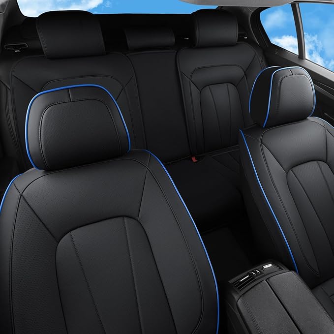 Car Seat Covers Full Set, Leather Seat Covers for Cars, Waterproof Car Seat Protector,Non-Slip Car Interior Covers ，Automotiv