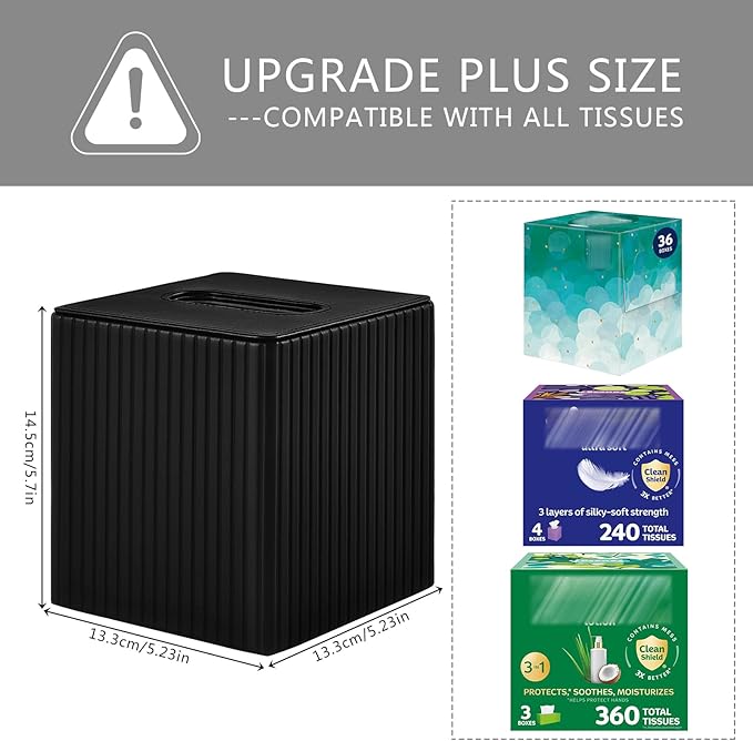 PU Leather Stackable Organizer Drawer,PU Leather Tissue Box Cover