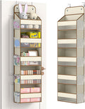 LAMU 5-Tier Over The Door Organizer Hanging, Swing - Proof Closet Behind Door Storage for Baby Clothes, Back of Door Organize