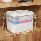 TERGOO 3-Tier Medicine Cabinet Organizer, Portable Medicine Storage Box with Handle, Empty First Aid Kit for Home