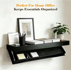 Magic Flap Hidden Shelf with Secret Compartment, Wall Mounted Floating Shelf with Concealed Storage Drawer, Hidden Compartmen