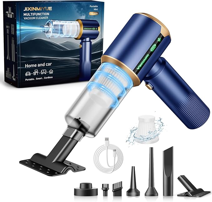 Car Handheld Vacuum Cordless: Car Vacuum Cleaner with 16000Pa Ultra-Strong Suction, Brushless Motor & HEPA Filter - Lightweig