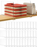 HBlife 36 Pack Clear Shelf Dividers, Vertical Purse Organizer for Closet Perfect for Sweater, Shirts, Handbags in Bedroom and