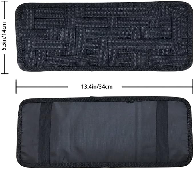 SourceTon 2 Packs Car Sun Visor Organizer, Car Visor Storage Anti-Slip Elastic Woven Board for Sunglass Holder Parking Fuel Card Digital Accessories