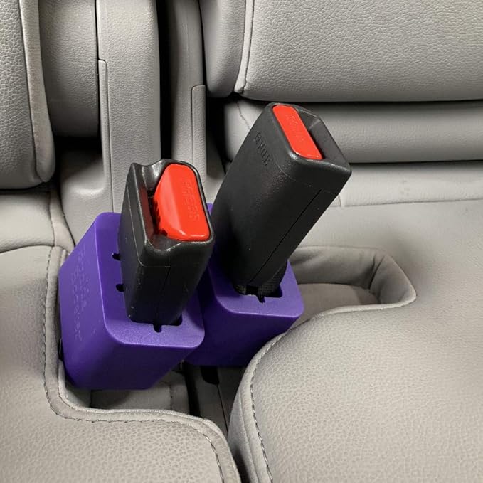 4-Pack Seat Belt Receptacle Stabilizer - Buckle Booster for Back Row Receptacles - Raises Your Seat Belt for Vertical Access - Stop Fishing for Buried Buckles