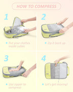 BAGSMART 6 Set /4 Set/2 Set Compression Packing Cubes for Travel, Lightweight Luggage Organizer Bags, Durable Space Saver Bag