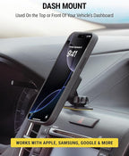 Scosche MAGDMB MagicMount Magnetic Phone Mount for Car, Dashboard Cell Phone Holder with 360° Adjustable Magnet Head, Universal Phone Stand for Car Compatible with iPhone, Samsung, and All Devices
