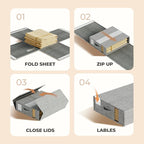 12Pack Sheet Organizers and Storage - King/Queen Size Sheet Storage Organizer with Window, Foldable & Dustproof Sheet Organiz