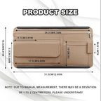 Car Sun Visor Storage Bag, Soft Leather Surface Organizer, Scratch-Resistant Auto Sunshade Organizer Bag, Can Store ID Card, Eyeglasses, Pen, Driving License etc (Beige)