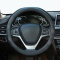 Leather Steering Wheel Cover for Dodge Ram 1500 2500 3500/ for Ford F150 F250 F350/ for Toyota Tacoma 4Runner Tundra, 15.5-16