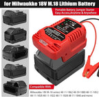 TPDL Heavy Duty Battery Jumper Cable Clamps for Milwaukke for M.18 18V Battery, Convert to Jumper Starter Automotive Booster with 11AWG Cables,Parrot Clips, Power for Quick Charging Connector