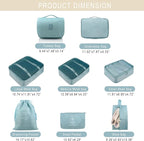Packing Cubes, 8 Pcs Travel Packing Organizers for Suitcases, Large Capacity Travel Luggage Organizers Set includes 8 Storage