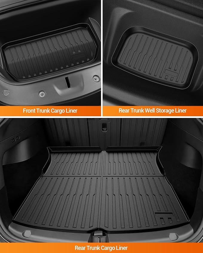 SEALIGHT TPE Car Mats for Tesla Model 3 Highland 2024 2025, All Weather Protection Floor Mats for Tesla Model 3 New Version 2024 2025, Full Set Floor Liners, 6pcs