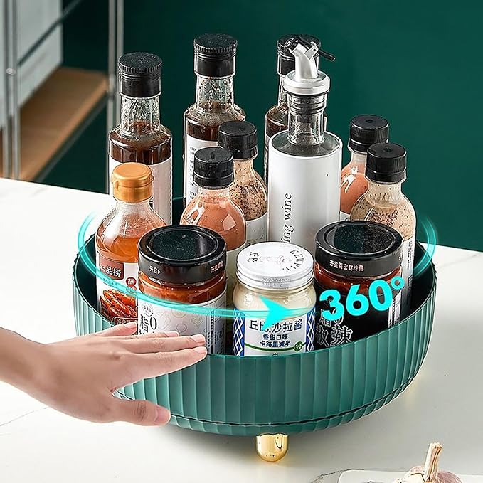 Anyoifax Makeup Perfume Organizer Tray 360 Degree Rotating Lazy Susan Skincare Lotion Organizer Spinning Cosmetics Storage fo