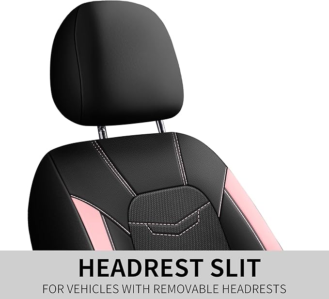 Pink Seat Covers,Sport and Breathable Seat Covers, Anti-Slip Universal Fit Automotive for Cars Sedan SUV and Truck(2 Pieces,F
