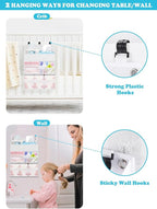 Hanging Diaper Caddy Organizer Crib Organizer–Spacious Baby Girl/Boy Nursery Organizer for Changing Table, Playpen/Wall- Hold