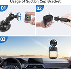 Car Suction Cup Holder for Body Camera Modal V6/F1, Dash Cam Holder for Cars 360° Adjustable, Adhere Tightly to the Windshield (V6/F1)