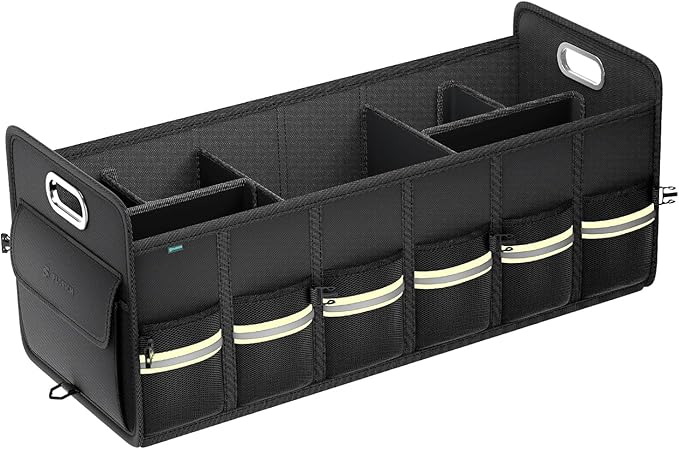 FLORICH Trunk Organizer for Suv, Large Truck Organizer Back Seat Storage Premium, Collapsible Multi-Compartment Car Organizers