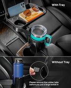 JoyTutus Car Cup Holder Expander, Automotive Cup Attachable Tray with 360° Rotation,Large Cup Holder Adapt Most Regular Cups 
