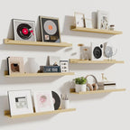 Fun Memories Picture Ledge Shelf, 24 Inch Long Floating Shelves Set of 6, Picture Shelf for Wall with Lip, Large Nursery Book