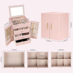 Dajasan Large Jewelry Box Organizer, Jewelry Storage with 3 Drawers, Huge Jewelry Box with Mirror, Gift Idea for Women, Girls