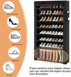 Laiensia 9-Tier Vertical Shoe Rack Organizer, Space Saving Shoe Storage Organizer, Non-Woven Cover Shoe Shelf Holds 36-45 Pai