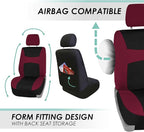FH Group Light & Breezy Cloth Car Seat Covers, 7 Seater Three Row Set- Airbag & Split Ready -Universal for Cars Trucks and SU