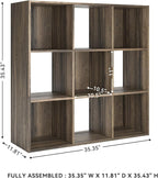 Signature Design by Ashley Shallifer 9 Cube Storage Organizer or Bookcase, Brown
