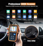 OBD2 Scanner with Upgrade Battery Tester - Diagnostic Tool for Cars That Check Engine Light & Emissions Readiness Read and