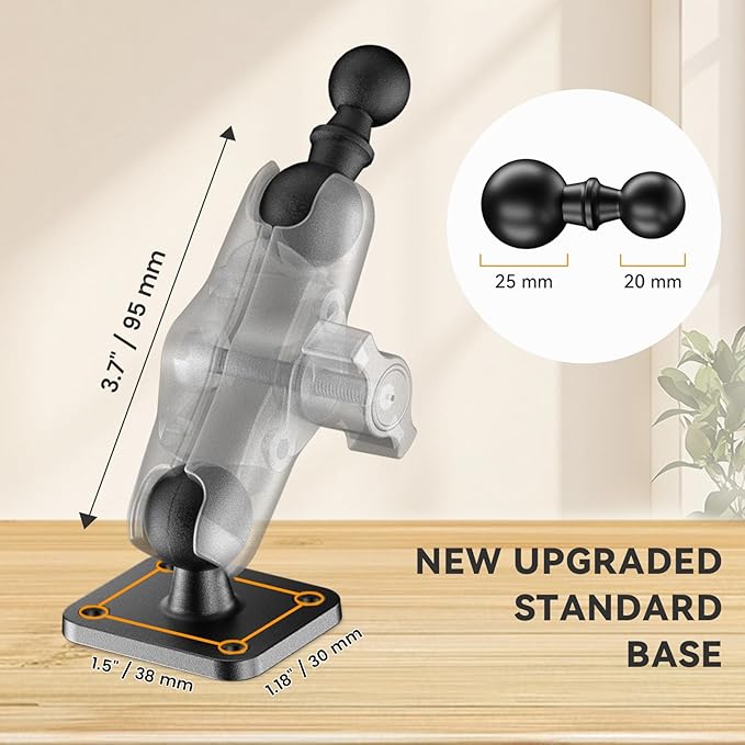 OHLPRO 4" Aluminum Arm Tablet Mount for Truck - Heavy Duty Drill Base Car Tablet Holder Compatible with iPad Samsung Tab 5"-13" Tablets and Phones, for Dashboard/Wall/Business/Desktop, etc.